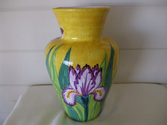 Italian Vase Handpainted Iris Passoni Family