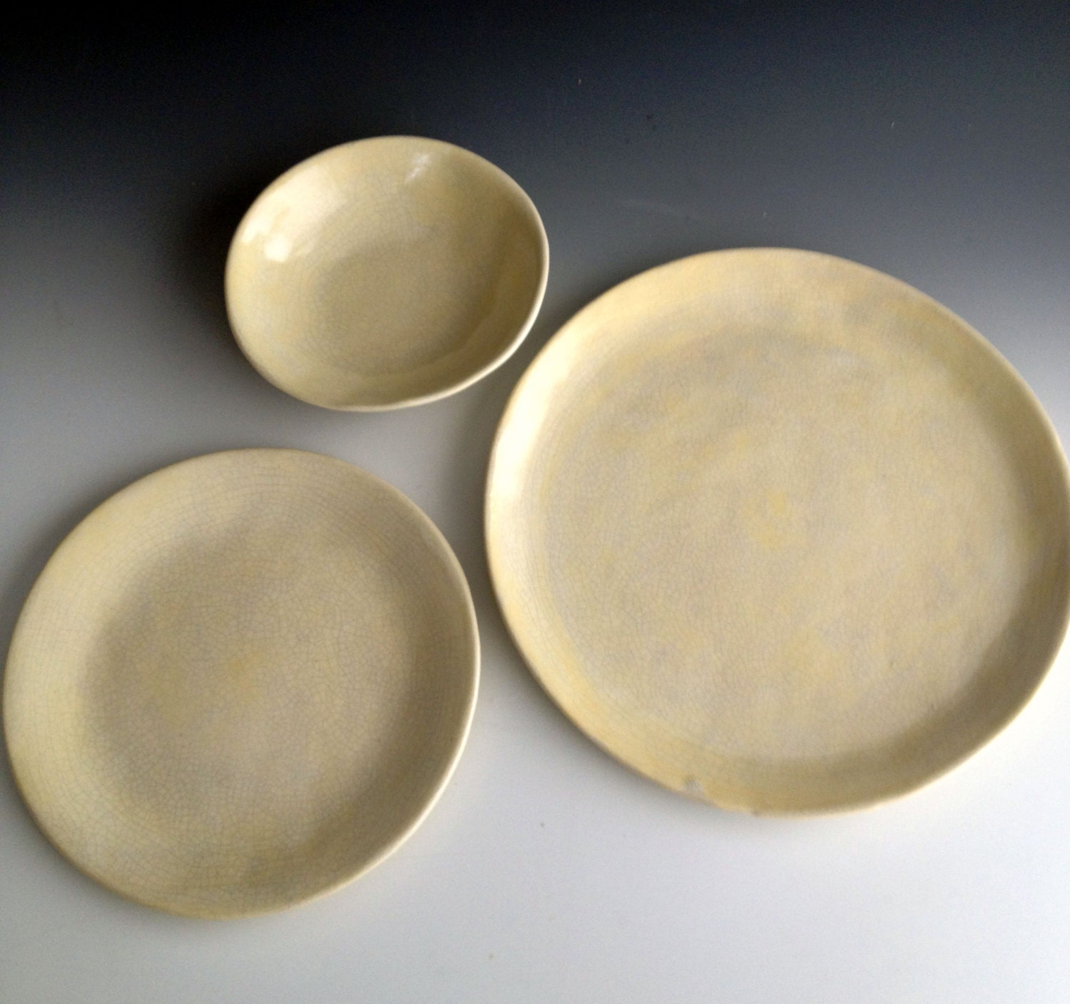 Handmade organic stoneware dinnerware place settings set of