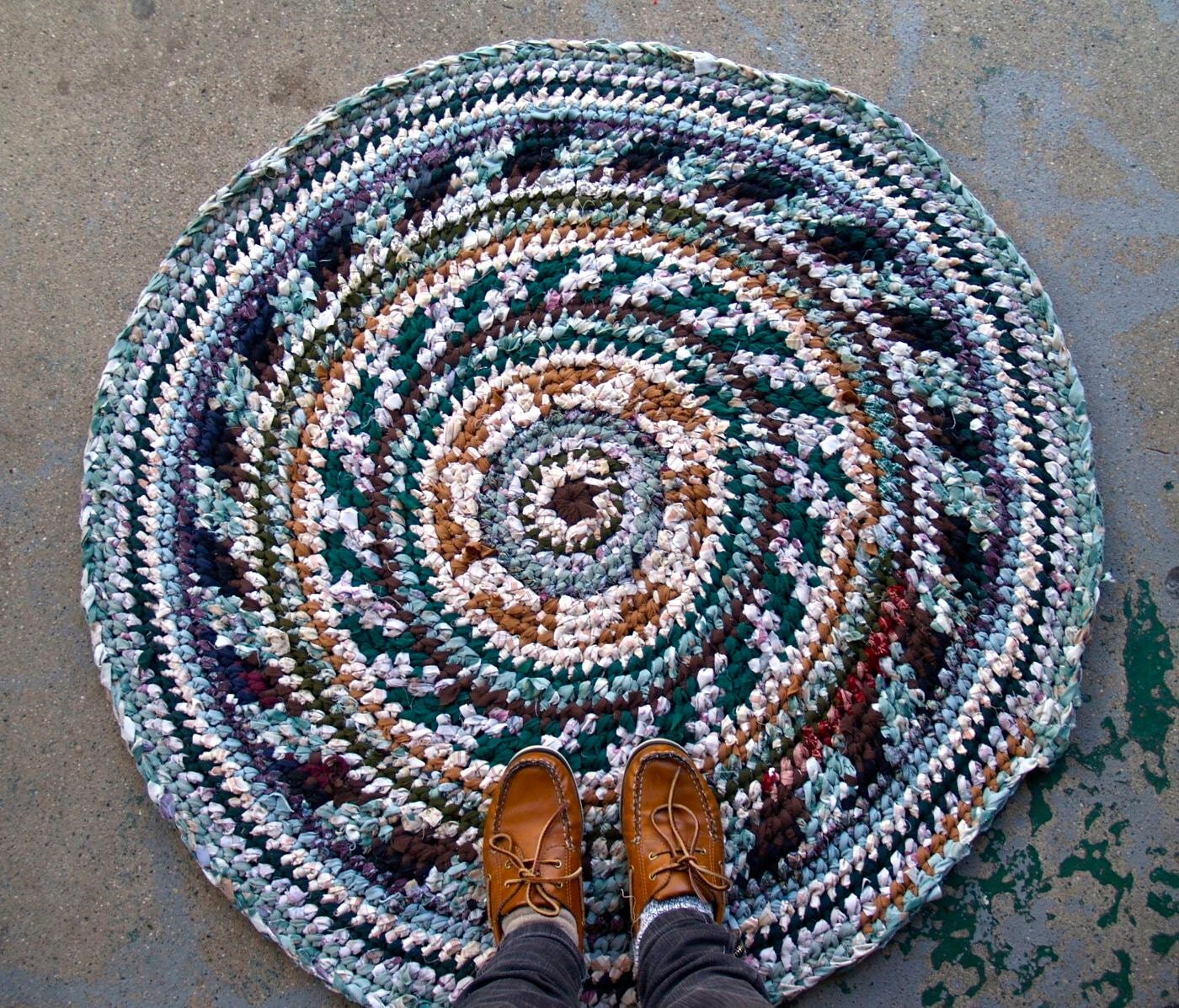 Fair Isle Crochet Rag Rug by BraveHandTextiles on Etsy