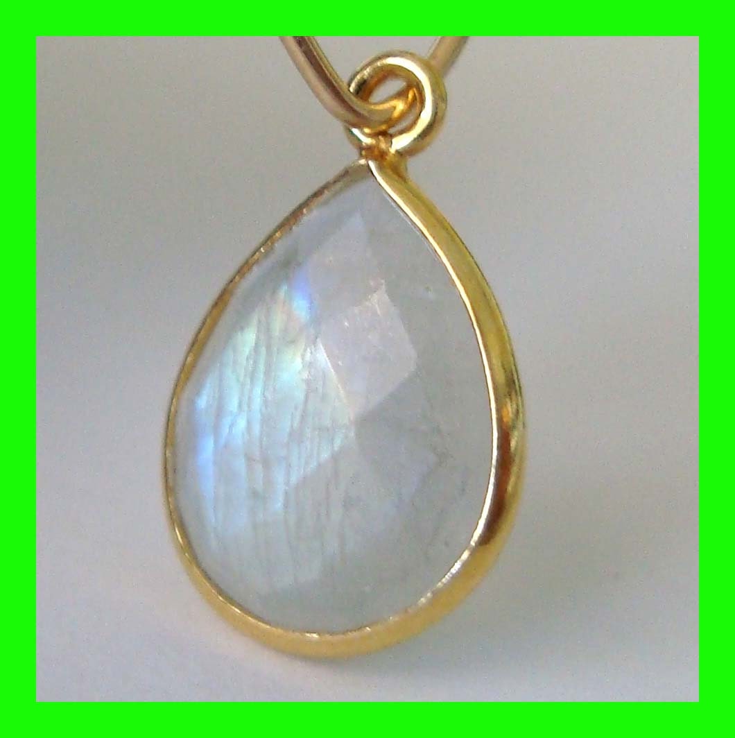 2pcs 16mm x 10mm moonstone teardrop gold bezel gemstone charm 2pcs 16mm x 10mm moonstone teardrop gold bezel gemstone charm