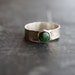 Turquoise on Thick Hammered Sterling Silver Band - Size 5.5