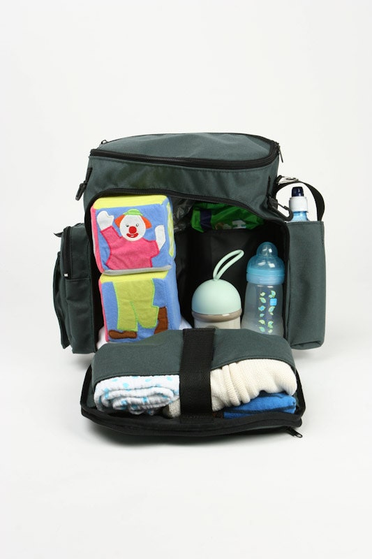 green diaper bag backpack