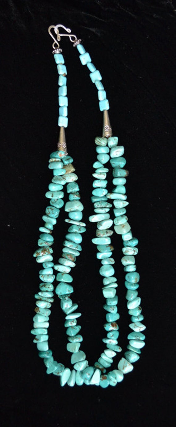 Turquoise Chunk Necklace by Kills Thunder by warmalohas on Etsy