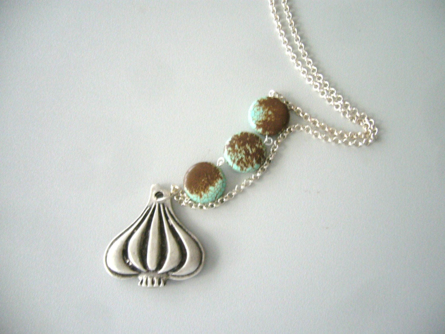 garlic necklace rustic style garlic charm pendant by stavri