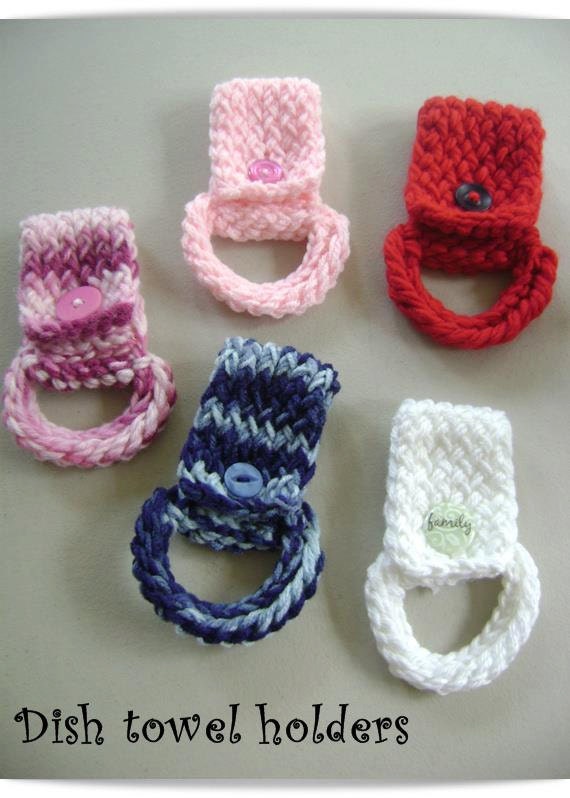 PATTERN for loom knitted dish towel holder