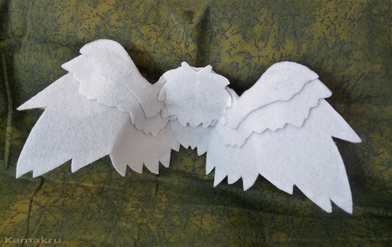 Mini Felt Costume Wings / All White / Doll Wings / by Kamakru