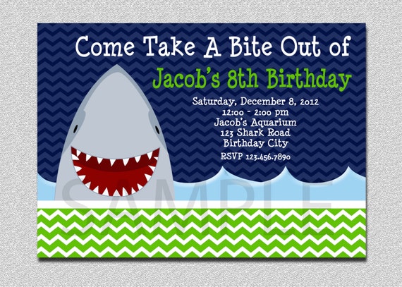 Shark Birthday Invitations Free Printables 9