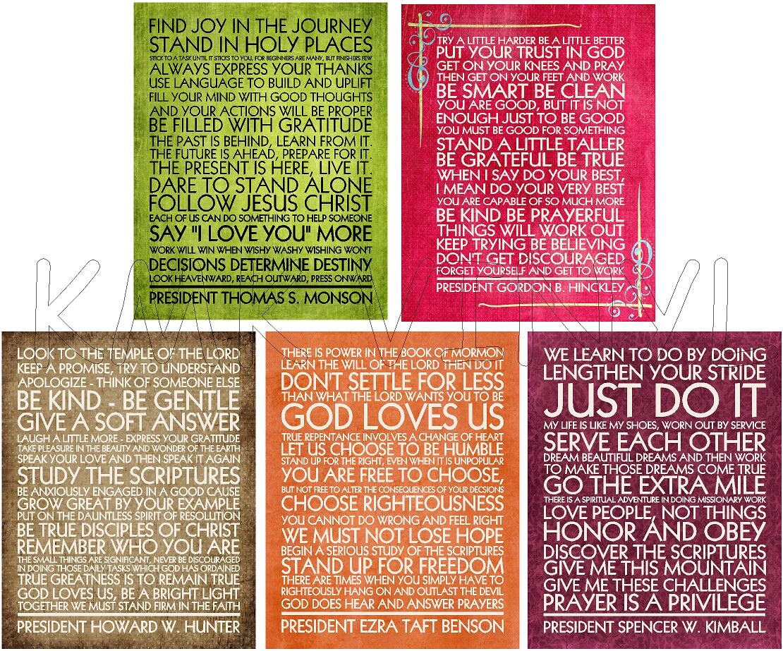Quotes from LDS prophets... downloadable digital print by kmkvinyl