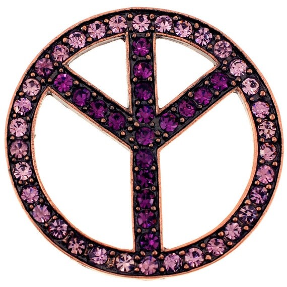 Purple Peace Sign Crystal Pin Brooch 1002792 By Pinxus On Etsy 2534