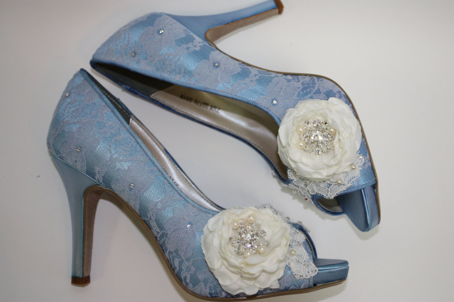 Wedding Shoes Lace Shoes Blue Lace Shoes Handmade Flower