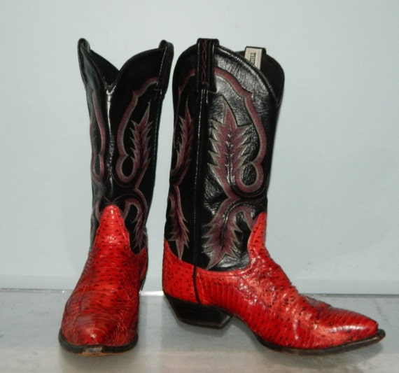 mens red snakeskin cowboy boots