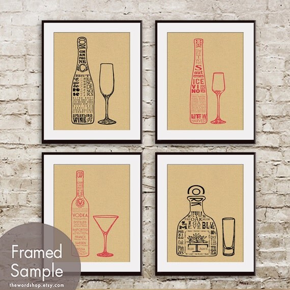 Wine & Alcohol Art via Etsy