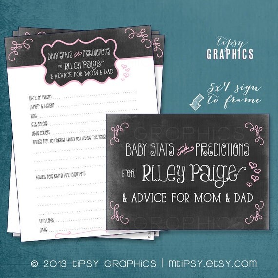 Chalkboard Bun in the Oven Baby Predictions Printable Cards. By Tipsy Graphics. Madlib. AdLib. Baby Wishes. Baby Statistics. Il_570xn