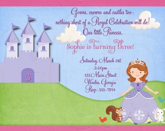 Invitación de Princesa Sofía inspirado - archivo Digital
