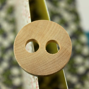 Natural Wooden Buttons - Large Holes Design Round Natural Wooden Buttons. 1.14 inch. 10pcs