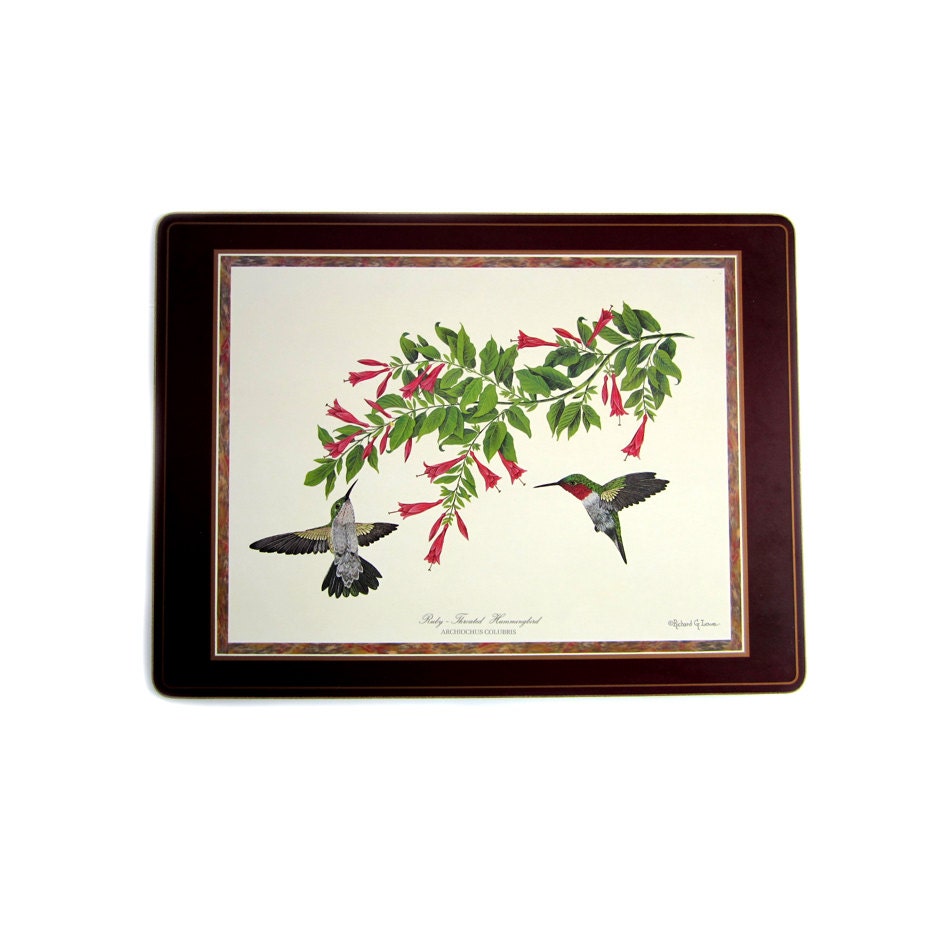 Vintage Pimpernel Hummingbird Placemats 4 Hardboard Mat 4