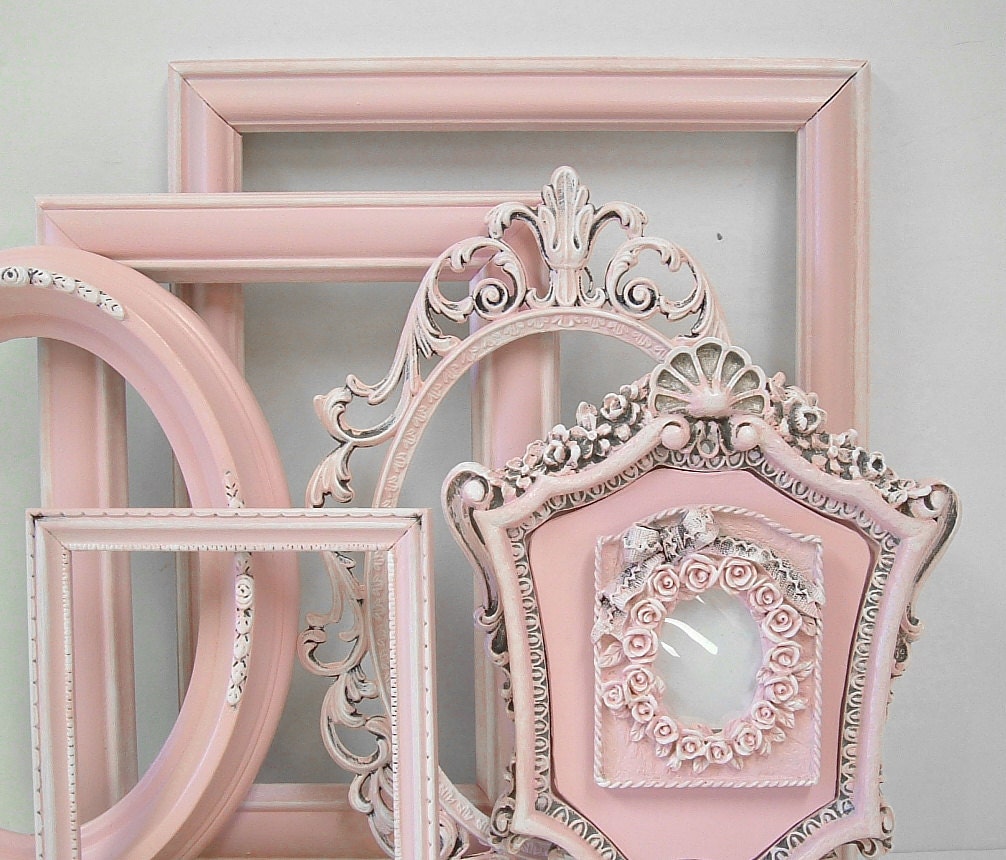 Shabby Chic Frames Pastel Pink Picture Frame Set Ornate Frames | Etsy