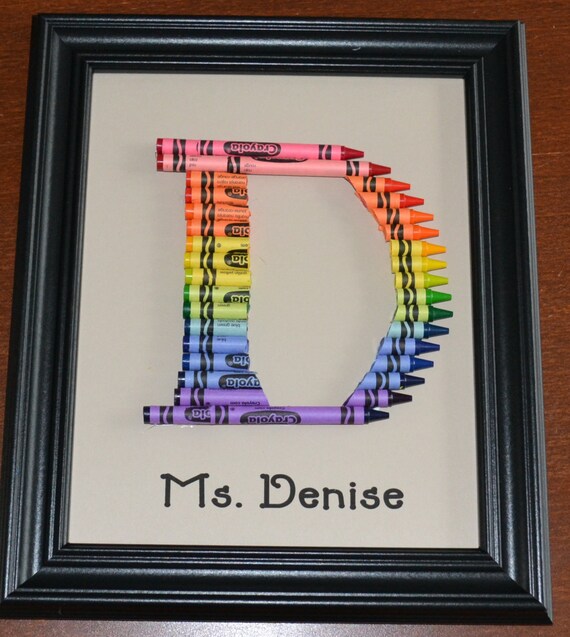 FAST SHIPPING Crayon Initial Art Great Framed Teacher