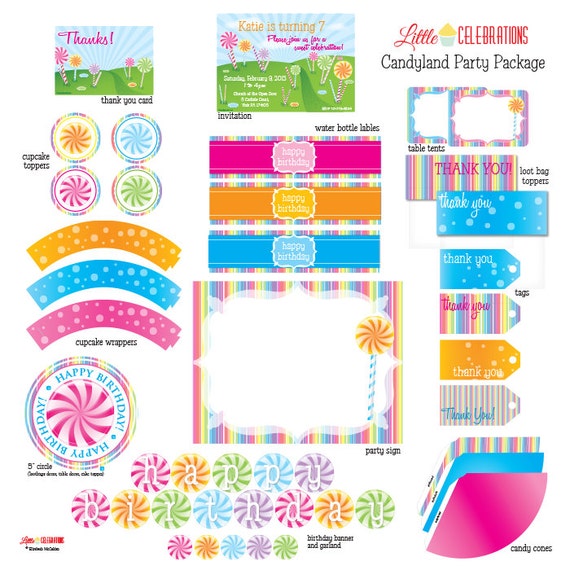 INSTANT DOWNLOAD Printable Candy / Candyland by littlecelebrations