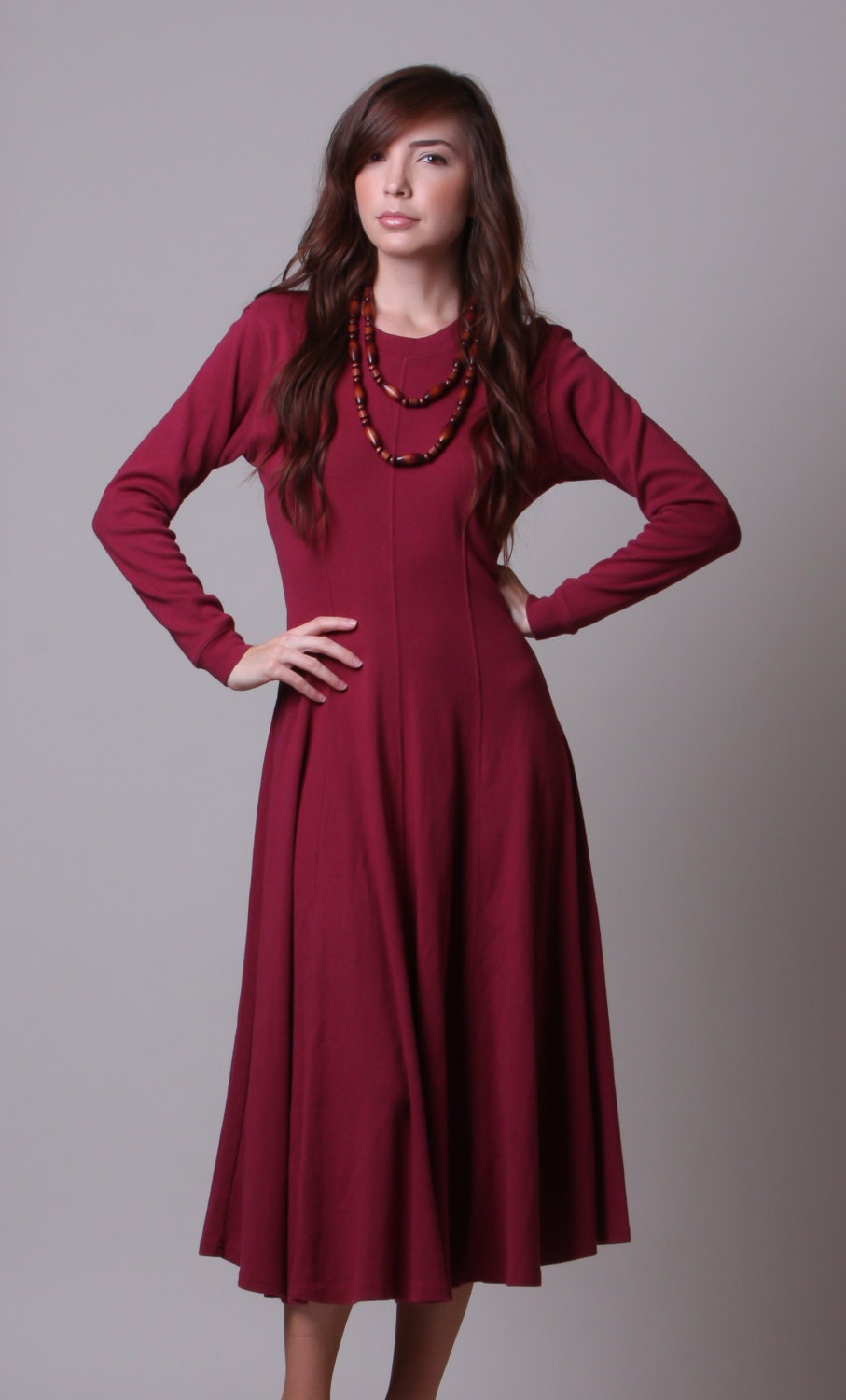 maroon long sleeve outfit