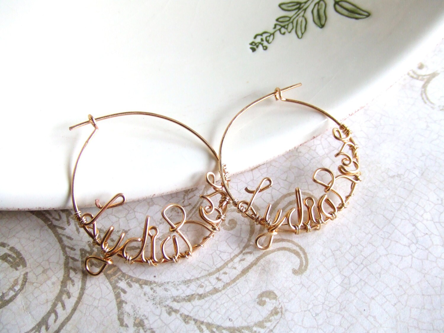 Personalized Earrings Hoop Earrings Any Word or Name Up to 9