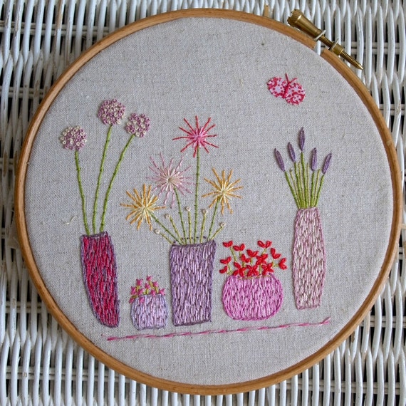 Beautiful flowers embroidery pattern PDF by LiliPopo on Etsy