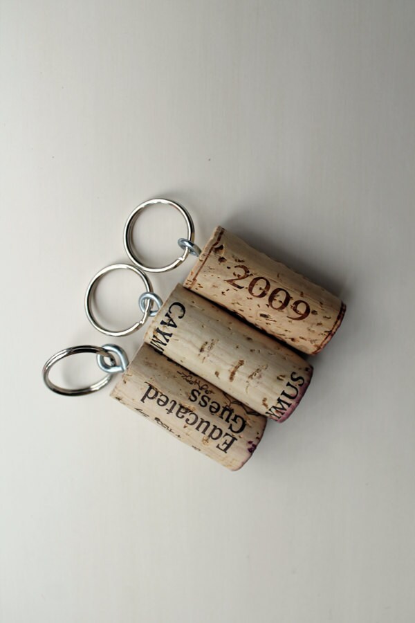 Keychains Wine Cork Keychains Natural Wine Corks recycled