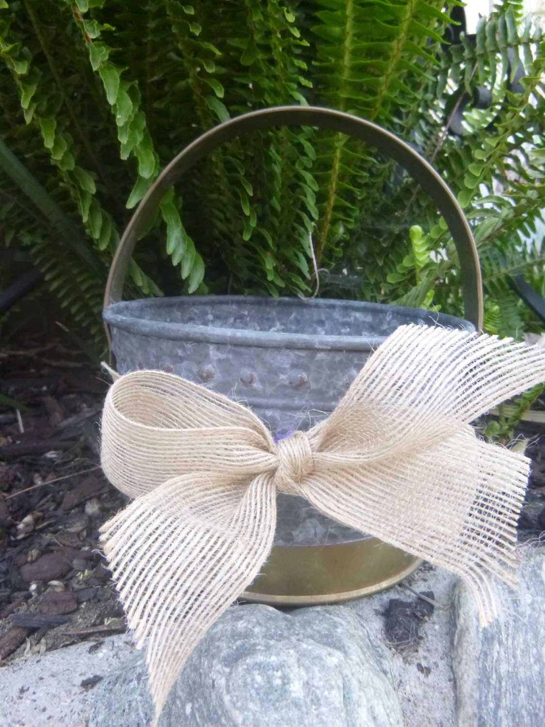 Country Small Metal Flower Girl Basket