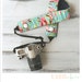 ruched camera strap cover - aqua floral