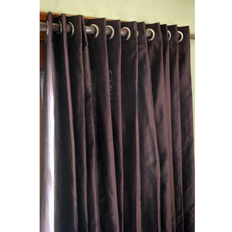 Deep Plum Silk Curtain 52x84 Grommet Drapes Home And by FabricMart