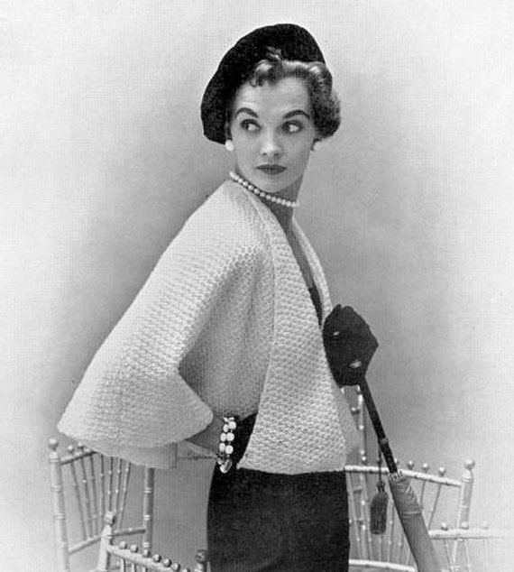 INSTANT PDF Vintage Knitting Pattern Unique Ladies Cape Jacket