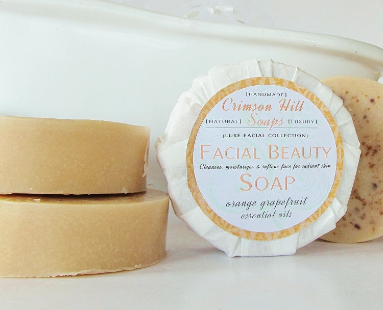 Natural Round Facial Beauty Soap face wash by crimsonhill on Etsy