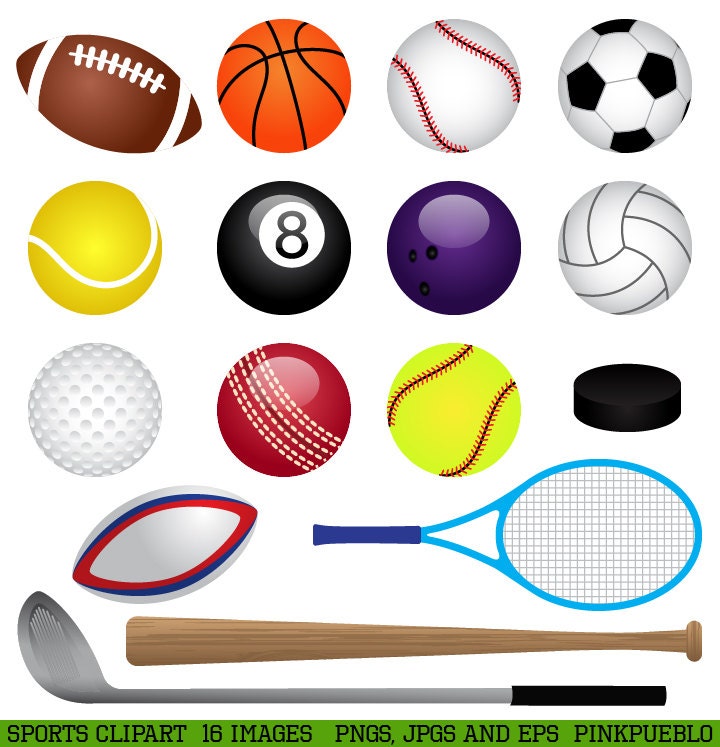 Sports Clipart Clip Art Basketball Baseball Football Golf