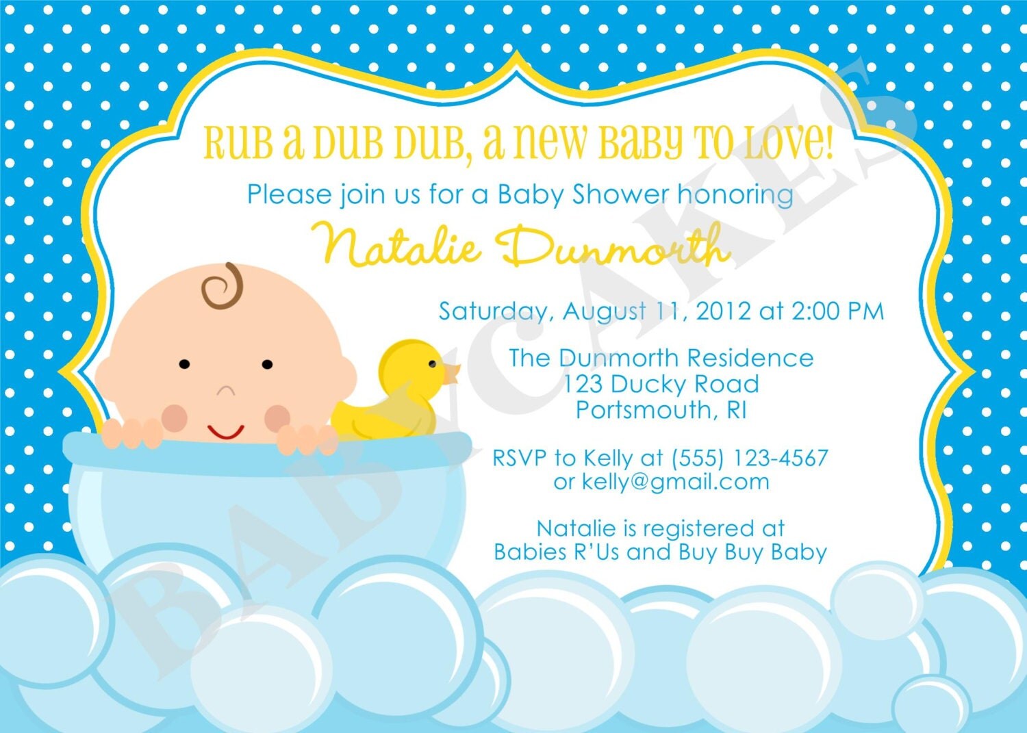 with wording baby shower name invitation baby jcbabycakes Ducky Shower Print Your DIY Invitation Baby Rubber by