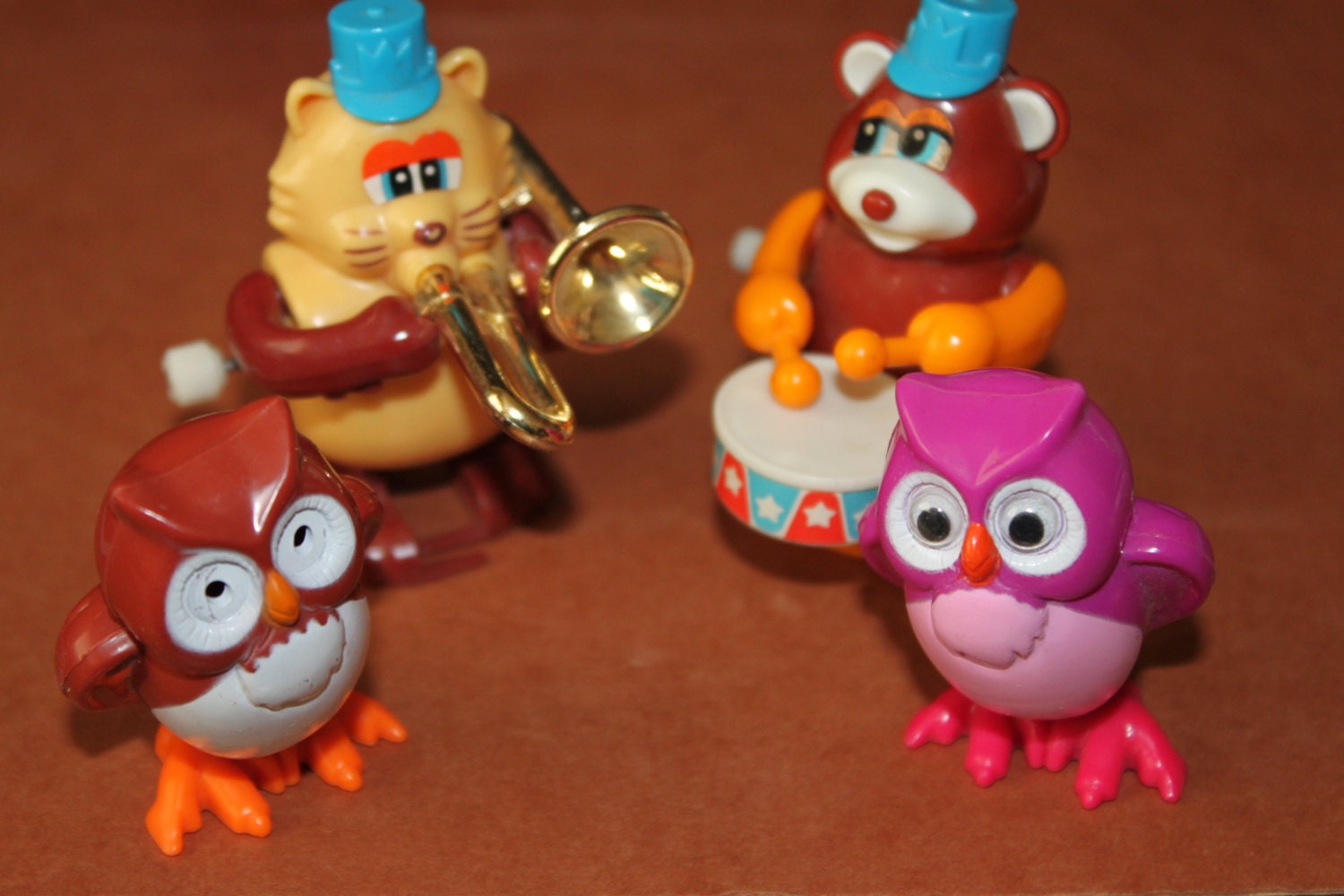 Vintage Toys Tomy Wind Up Toys Marching Band Owls by trinkets818