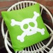 Kids Pirate Cushion Cover with Skull and Crossbones. Fleece Cushion/Pillow Cover 35cm/14inch