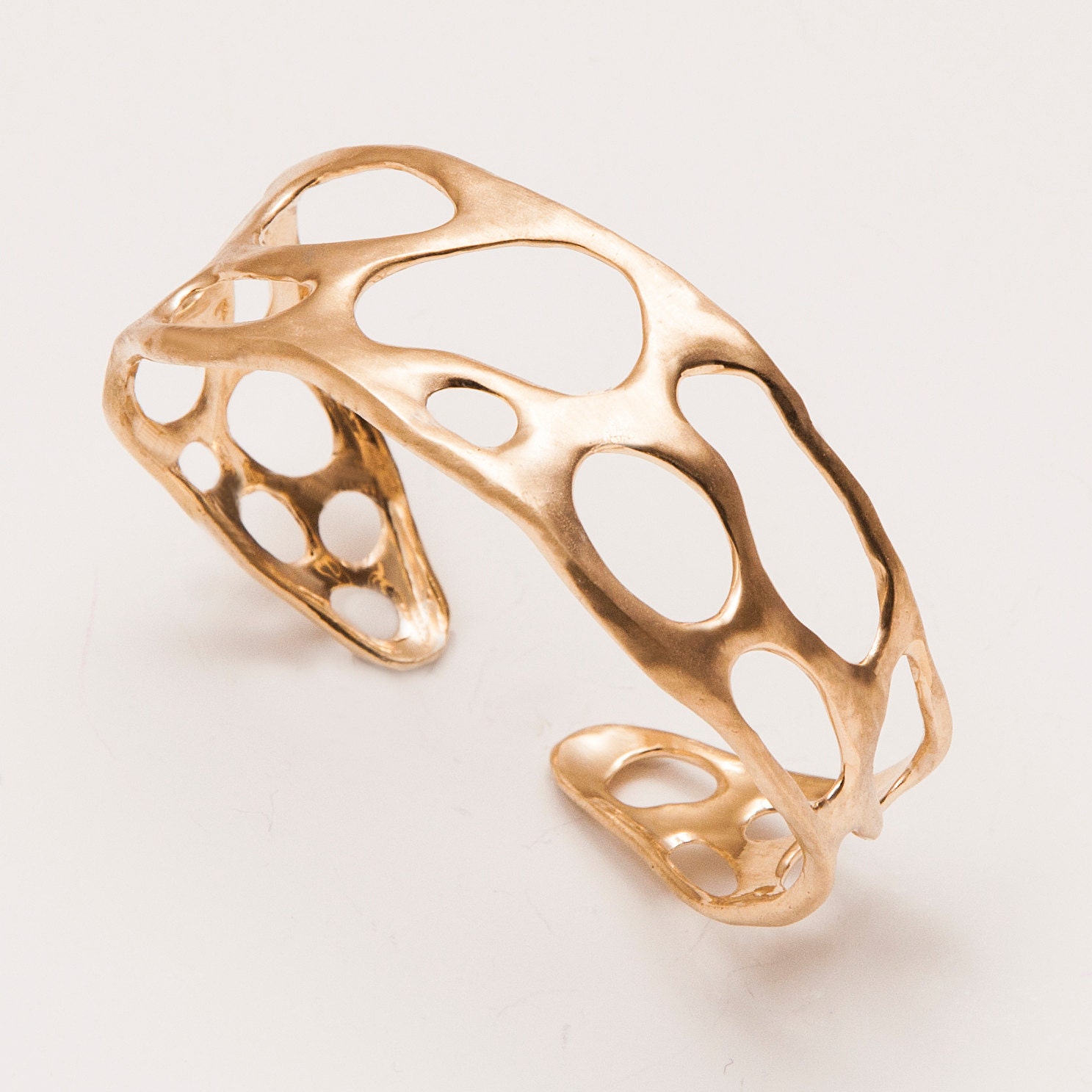 Bio Bracelet No.2 14K Gold Cuff Organic Gold Bracer AA