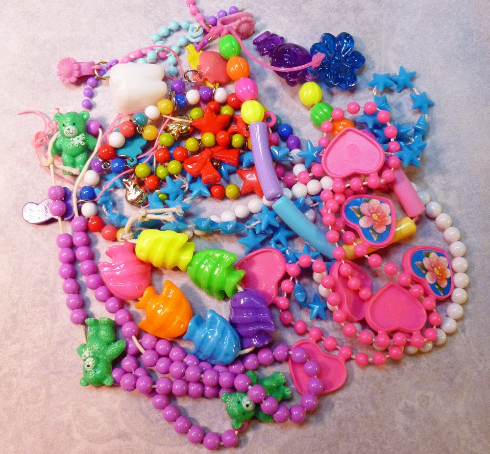 Destash Lot Of Plastic Children's Jewelry NEON