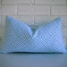 SALE Turquoise Modern Decorative Pillow Cover - Geometric Pattern Throw Pillow - Blue White