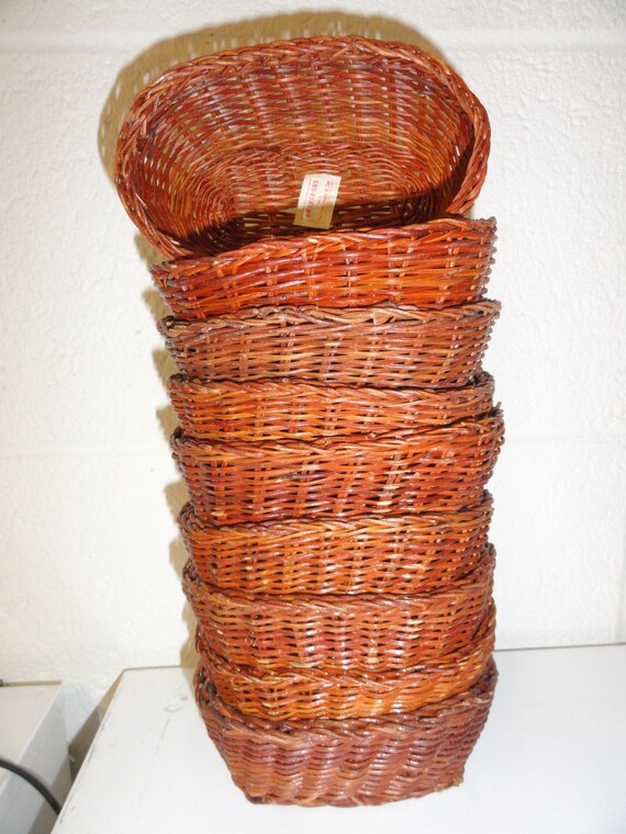 Nine Favor Baskets Mini Wicker Baskets Party by TwoOfAKindSupplies