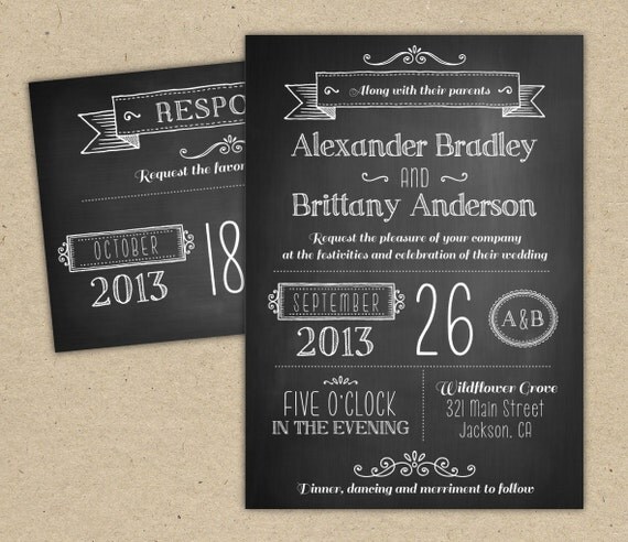 Diy Free Chalkboard Invitations Template 5