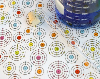 Periodic Shells Chemistry Science Cotton Fabric Fat Quarter