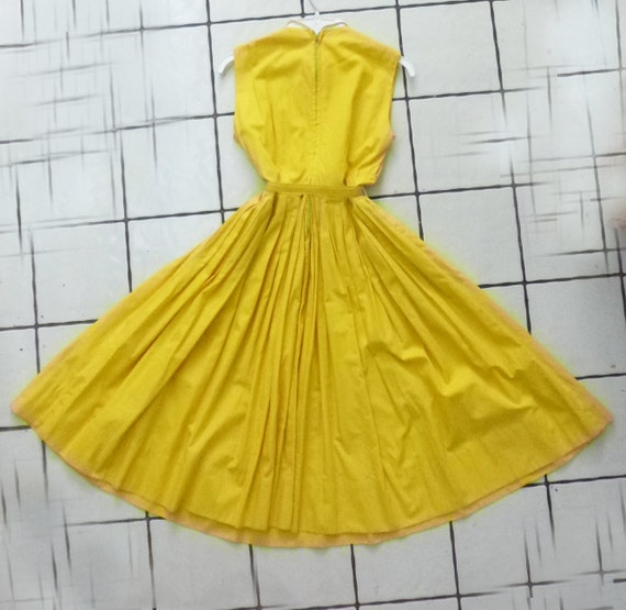 1950's Yellow Sundress Cotton-Rockabilly-Sandra Dee