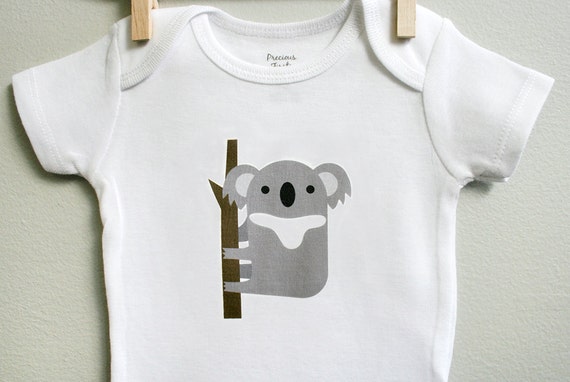 Koala baby clothes koala baby bodysuit by squarepaisleydesign