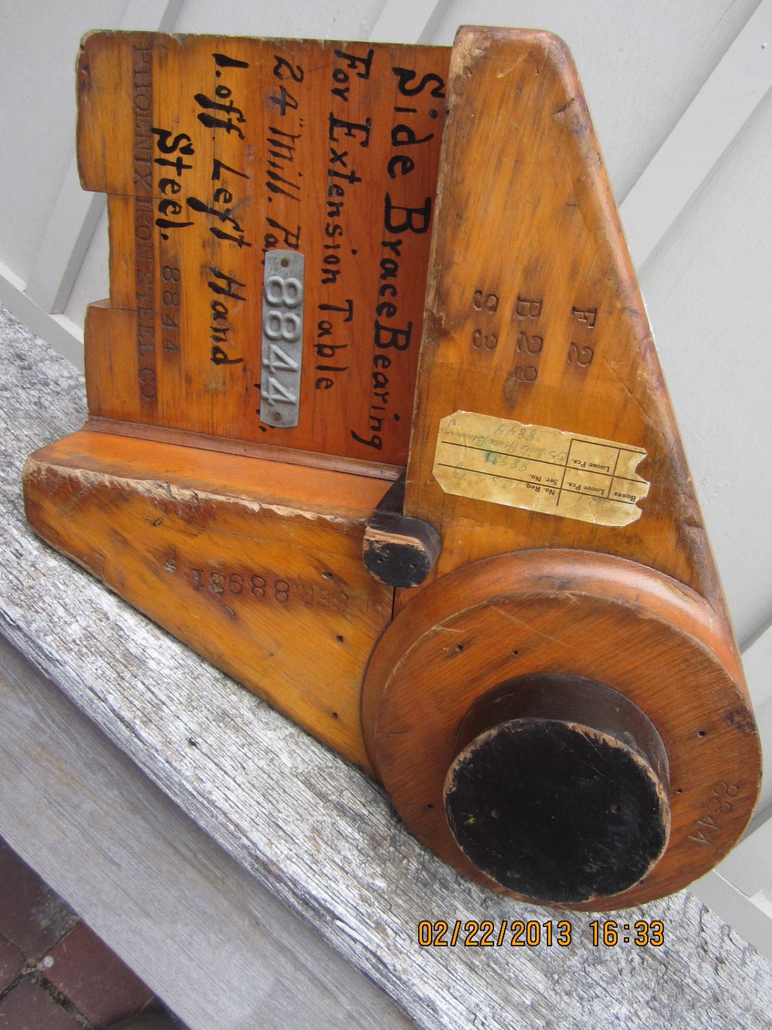 Vintage antique wood sand casting mold cast wooden industrial