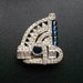 Fishel Nessler & Co Blue and Clear Rhinestone Sweater Clip F.N. Co