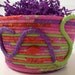 Easter Basket Rope Coiled Jelly Bean Colors Upcycled Clothesline
