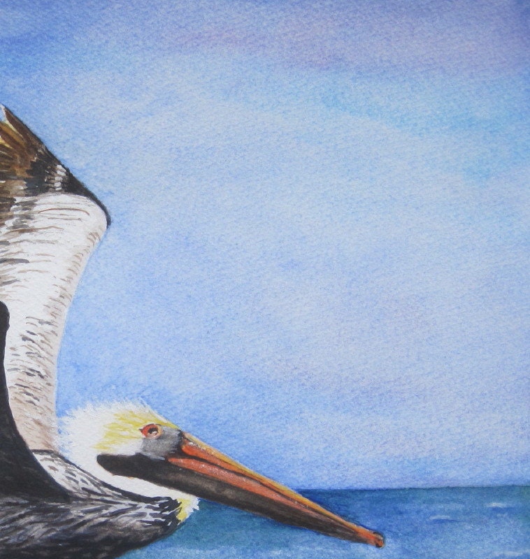 Pelican Print Pelican Painting Pelican Wall Art Nautical