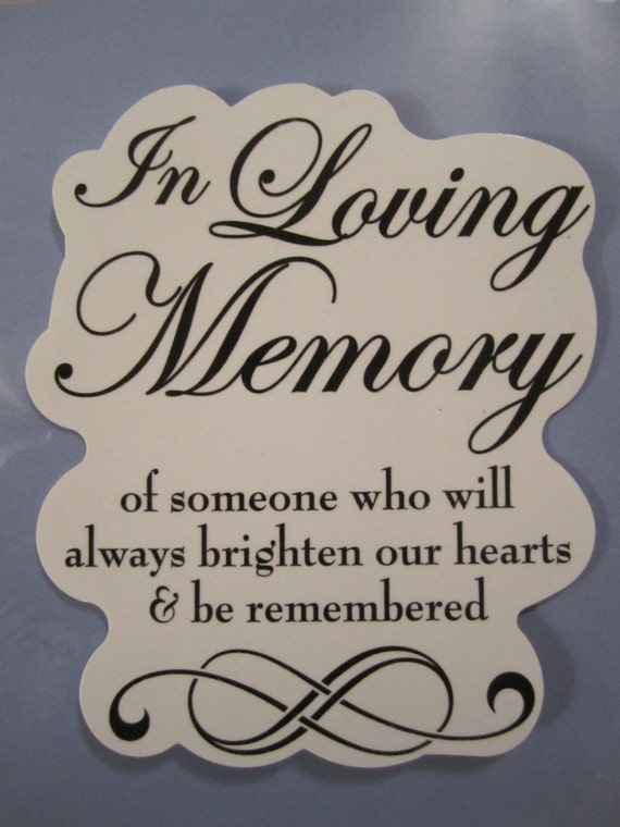 Decal for a memorial candle In loving memory