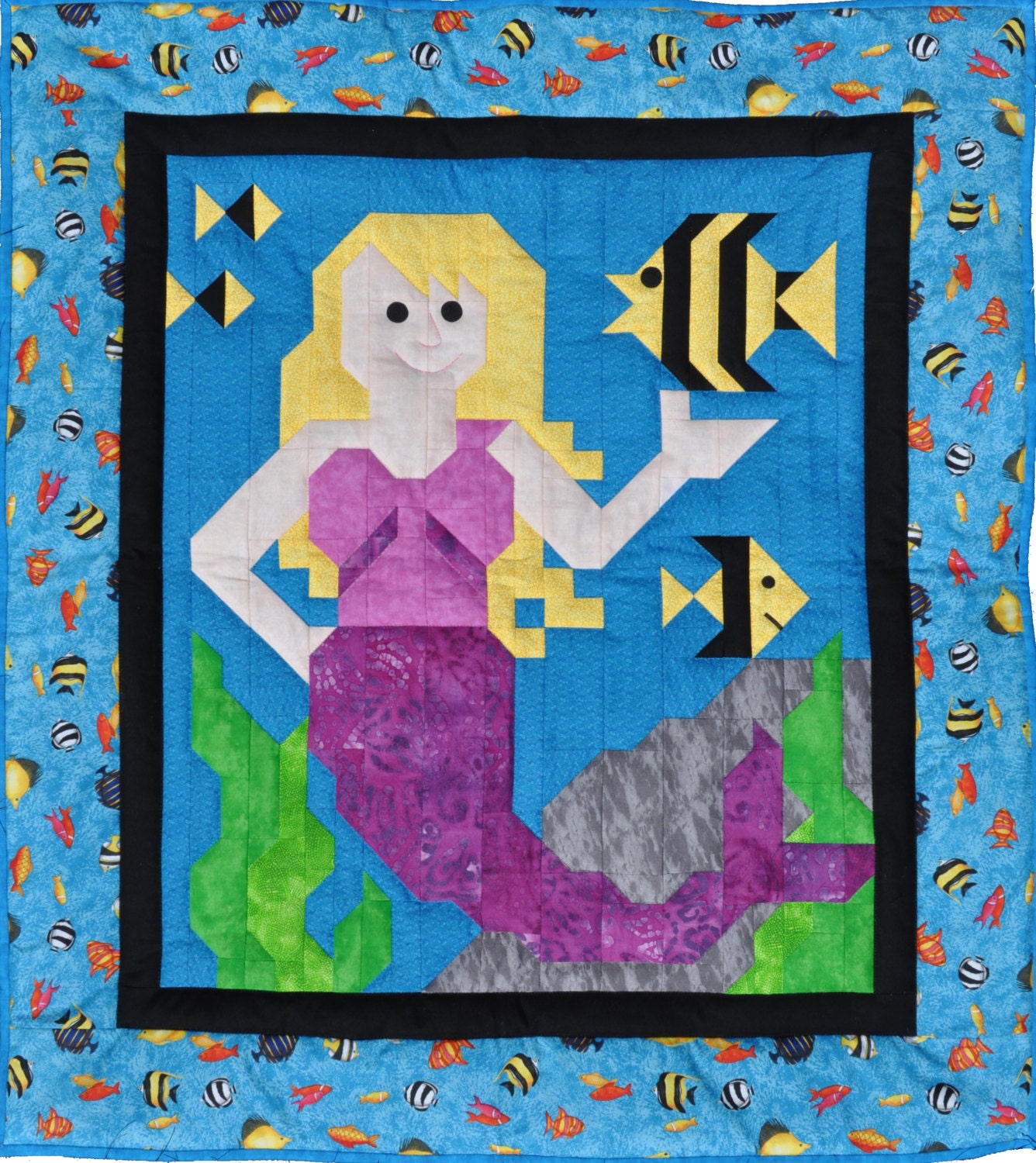 Mermaid Quilt Pattern with multiple sizes PDF